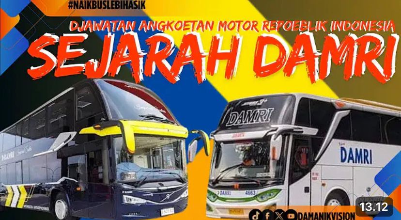 Sejarah Perum Damri dari 1946 hingga kini: layanan TransJakarta, bus listrik, bandara, AKAP, logistik, dan perintis.