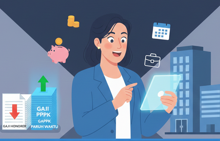 Gaji PPPK paruh waktu 2025 lebih besar dari honorer. Simak skema gaji, UMP-UMK, tunjangan, dan hitungan lengkapnya di sini.