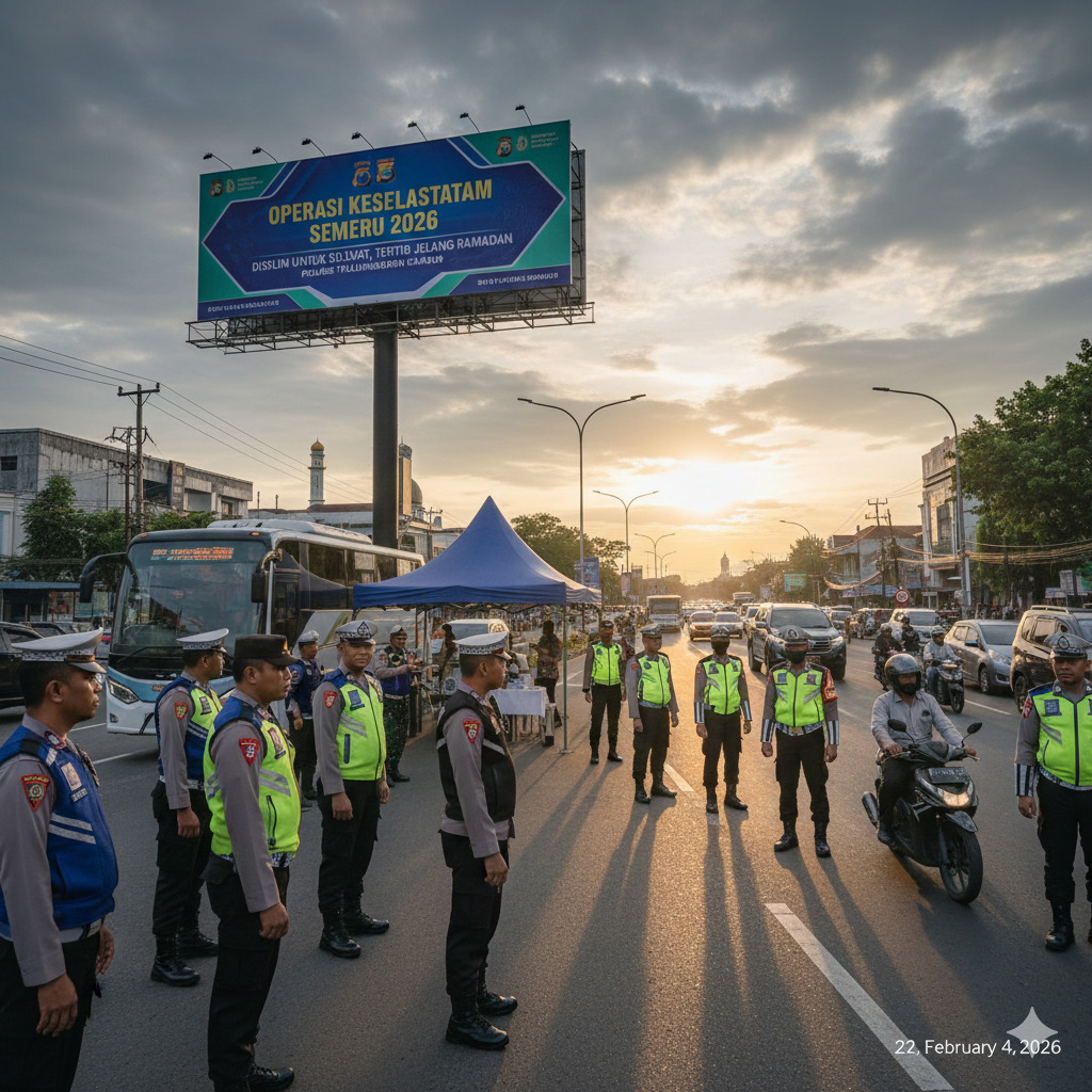 Operasi Keselamatan Semeru 2026 digelar Polres Tulungagung mulai 2 hingga 15 Februari 2026.(Ilustrasi Gemini AI)