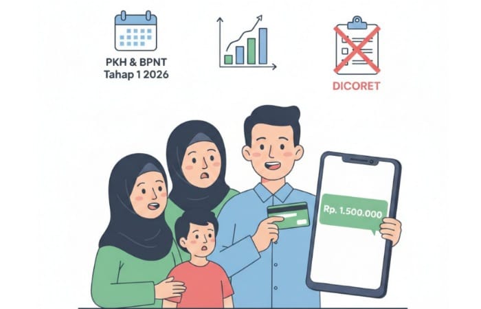 Cek saldo KKS ramai diklaim cair, fakta PKH dan BPNT tahap 1 2026 ungkap banyak KPM dicoret karena aturan desil dan batas 5 tahun.