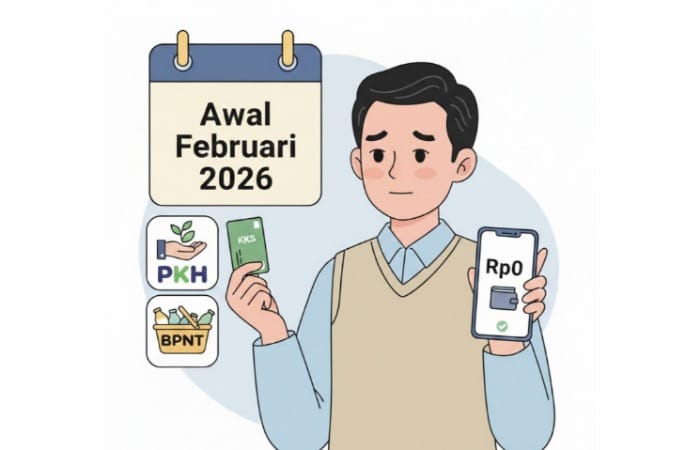 PKH dan BPNT tahap 1 2026 belum cair hingga awal Februari. Cek saldo KKS masih kosong, KPM diminta bersabar dan waspada info hoaks.