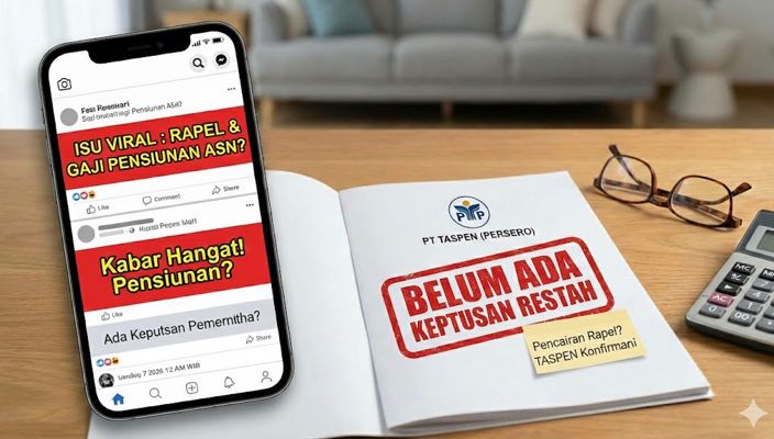 Isu rapel dan kenaikan gaji pensiunan ASN viral. TASPEN menegaskan belum ada keputusan pemerintah soal kenaikan maupun pencairan rapel.