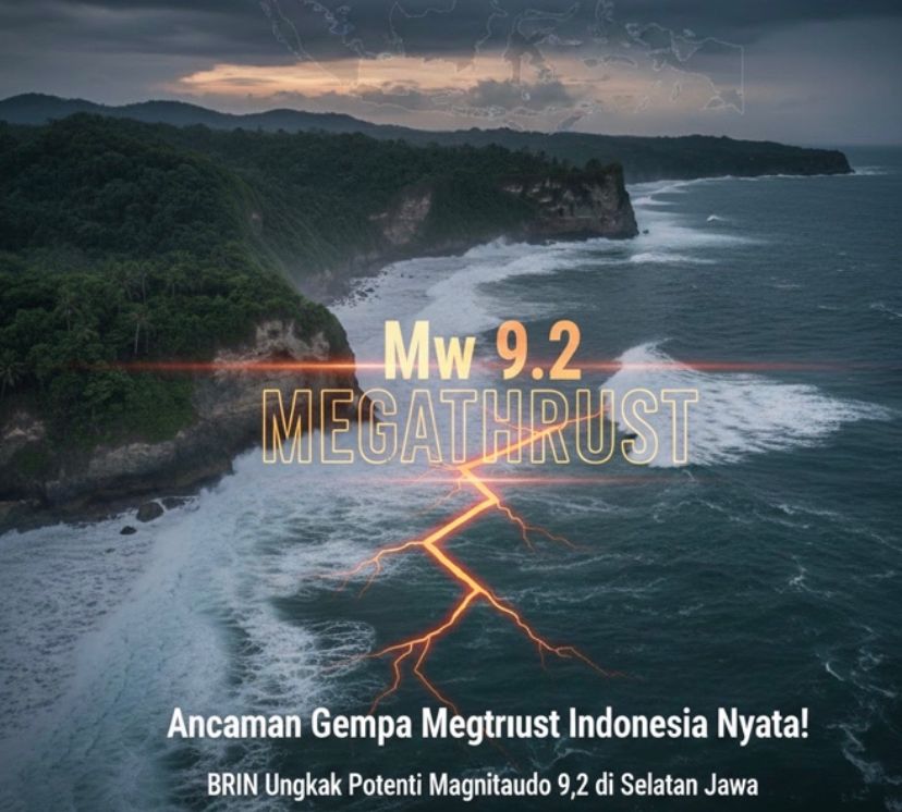 Ancaman gempa Megathrust Indonesia nyata! BRIN ungkap potensi magnitudo 9,2 di selatan Jawa. Simak langkah mitigasi dan analisis pakar selengkapnya di sini.