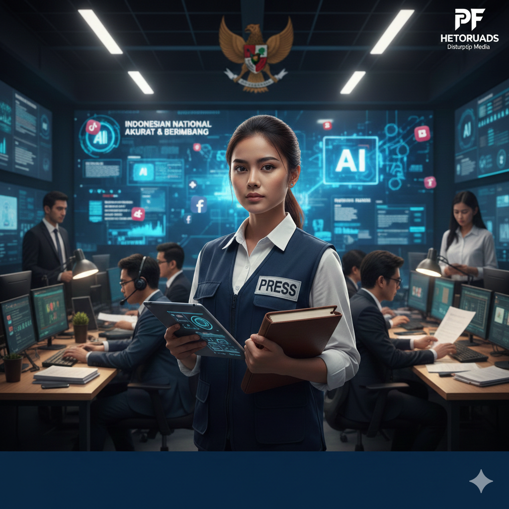 Pers memiliki peran penting di saat serbuan teknologi membajiri individu.(Ilustrasi Gemini AI)