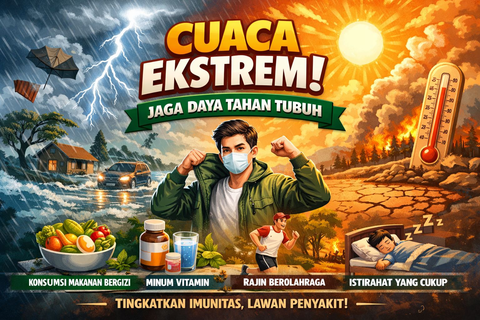 Jaga kesehatan tubuh di musim hujan dengan tips pencegahan penyakit. Temukan cara mudah hindari flu, malaria, dan infeksi di sini! 