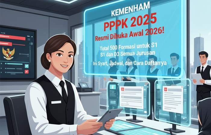 PPPK Kemenham 2025 resmi dibuka awal 2026 dengan 500 formasi S1 dan D3 semua jurusan. Cek syarat, jadwal, dan cara daftarnya di sini.