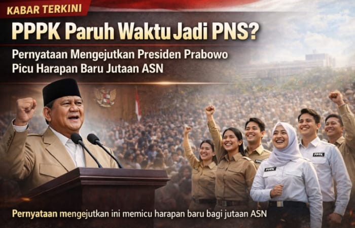 PPPK Paruh Waktu jadi PNS menguat usai pernyataan Presiden Prabowo di UGM. Instruksi langsung disiapkan, ASN sambut harapan baru.