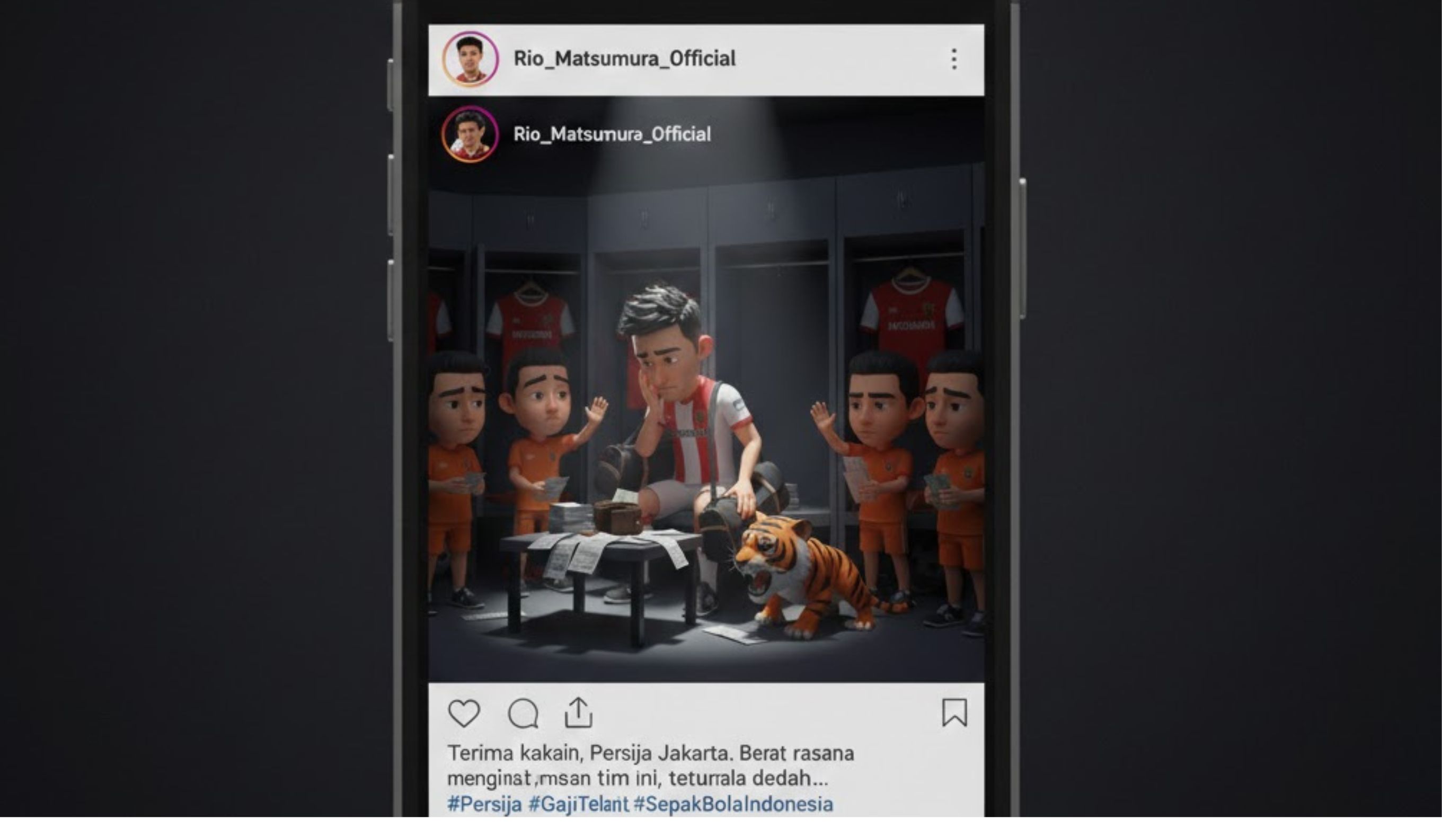 Rio Matsumura curhat gaji tak dibayar Persija Jakarta lewat Instagram dan doakan sukses, pernyataannya langsung ramai di media sosial.