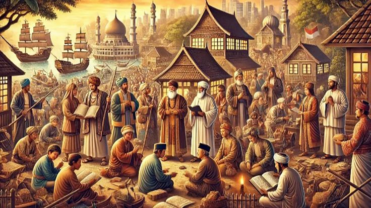 Kenapa Islam jadi agama mayoritas di Indonesia? Ini penjelasan sejarah lengkap peran Cina, Arab, kerajaan Islam, dan akulturasi budaya. Ilustrasi AI