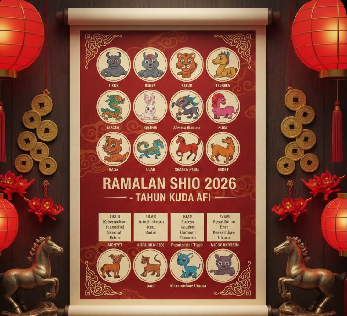 Ramalan Shio 2026 Tahun Kuda Api: 6 Shio Paling Beruntung, Rezeki dan Asmara Melejit!