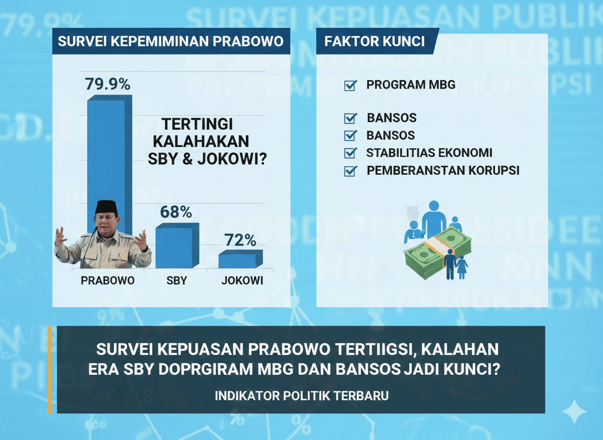 Survei Kepuasan Prabowo Tertinggi, Kalahkan Era SBY dan Jokowi? Program MBG dan Bansos Jadi Kunci.