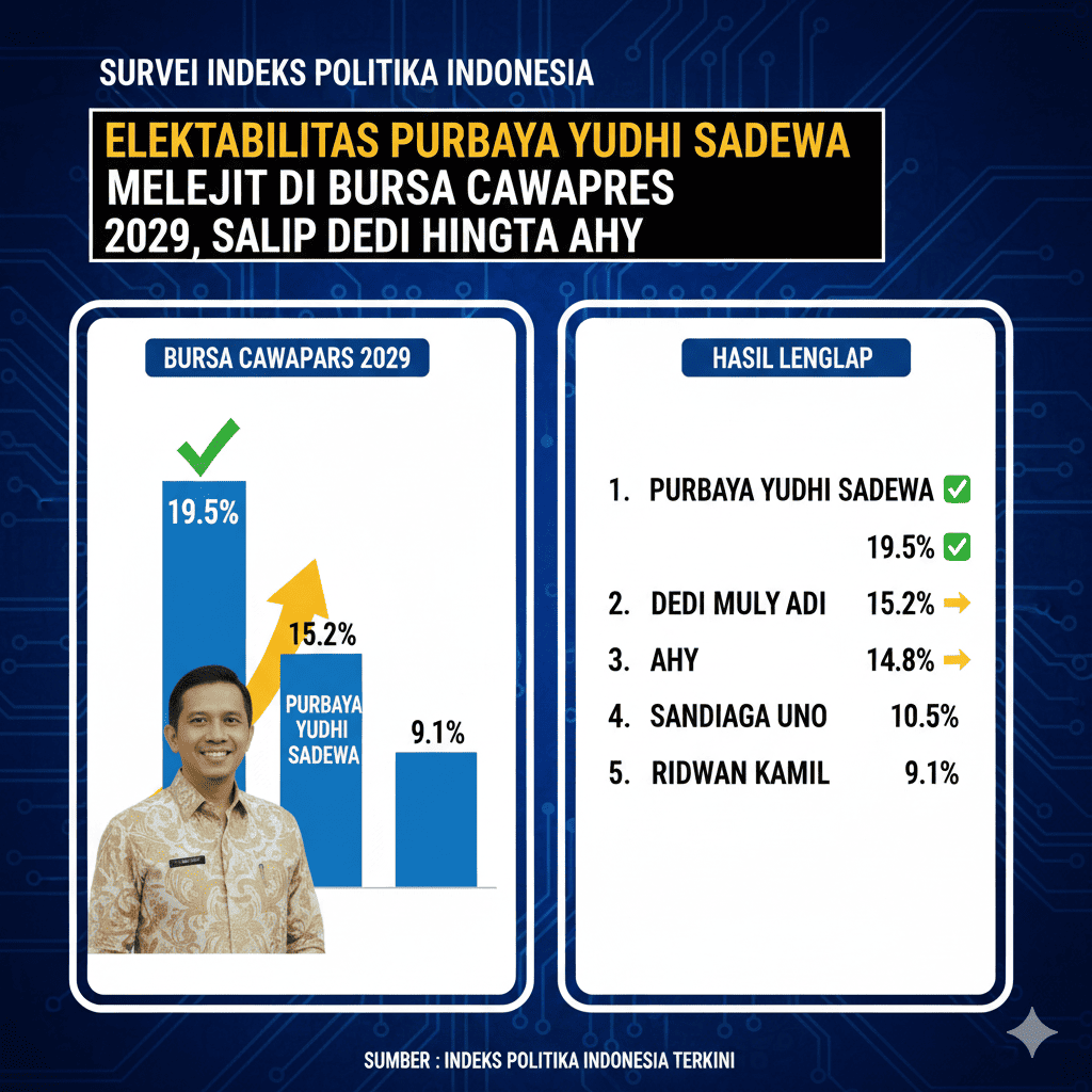 Survei Indeks Politika Indonesia: Elektabilitas Purbaya Yudhi Sadewa Melejit di Bursa Cawapres 2029, Salip Dedi hingga AHY