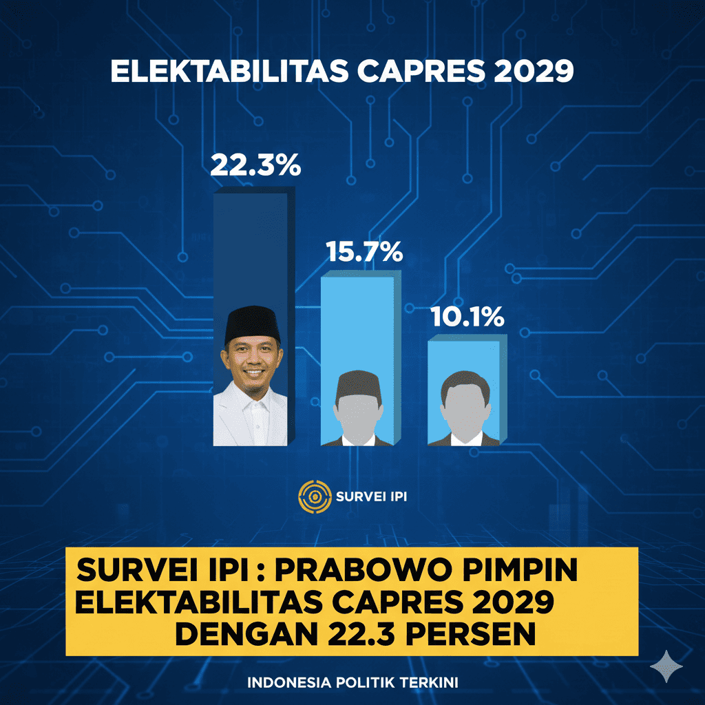 Survei IPI: Prabowo Pimpin Elektabilitas Capres 2029 dengan 22,3 Persen