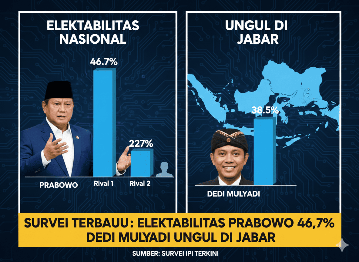 Survei Terbaru: Elektabilitas Prabowo 46,7%, Dedi Mulyadi Unggul di Jabar