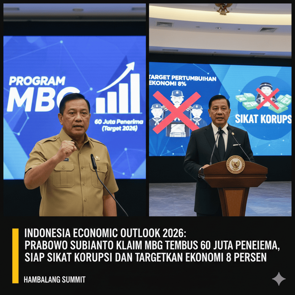 Indonesia Economic Outlook 2026: Prabowo Subianto Klaim MBG Tembus 60 Juta Penerima, Siap Sikat Korupsi dan Targetkan Ekonomi 8 Persen
