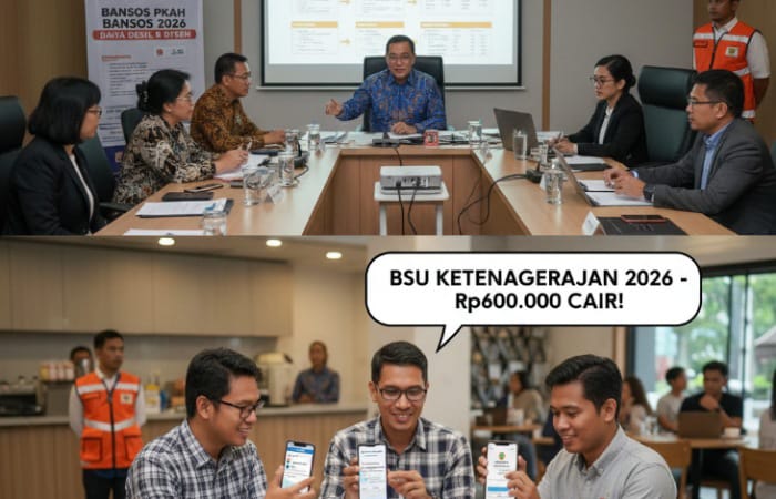 BSU Ketenagakerjaan 2026 ramai dibahas. Pemerintah belum umumkan pencairan Rp600.000, pekerja diminta waspada hoaks dan cek info resmi Kemnaker.