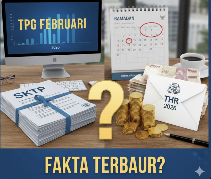 Update TPG Februari dan THR 2026 Guru: SKTP masih biru, THR disebut cair awal Ramadan, tapi regulasi belum terbit.