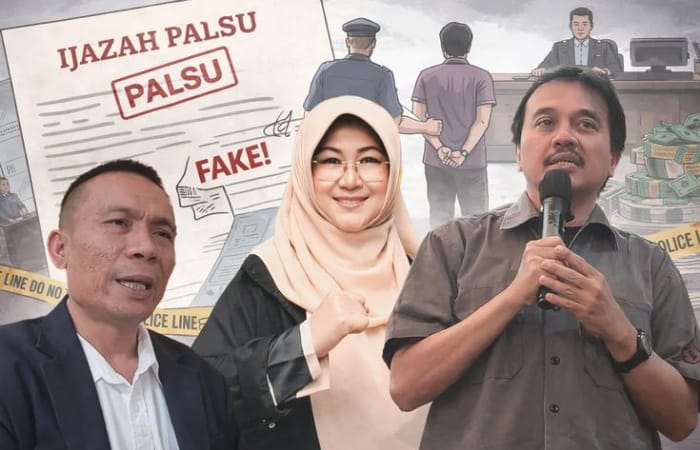 Kasus fitnah ijazah palsu Jokowi memanas. Kubu Roy Suryo minta SP3, Jokowi tegaskan proses hukum tetap jalan.