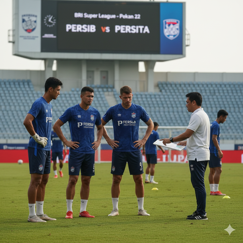 Persib Bandung mematangkan persiapan jelang laga kontra Persita Tangerang pada pekan ke-22 BRI Super League 2025-2026. Maung Bandung memburu kemenangan demi mengamankan posisi di puncak klasemen.