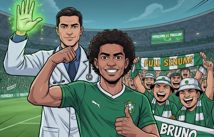 Bruno Paraiba segera comeback? Dokter Persebaya beri sinyal hijau jelang duel panas kontra Persijap.