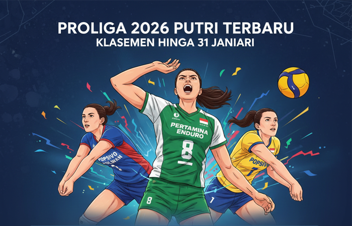 Hasil Proliga 2026 terbaru: Pertamina Enduro menang telak, klasemen berubah, Megawati Hangestri masuk top skor putri.