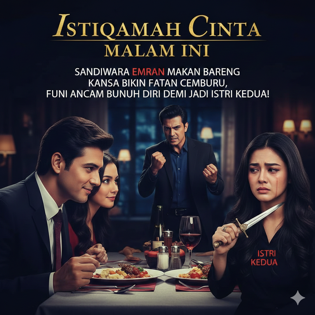 Rangkuman Istiqamah Cinta Malam Ini: Sandiwara Emran Makan Bareng Kansa Bikin Fatan Cemburu, Funi Ancam Bunuh Diri Demi Jadi Istri Kedua!