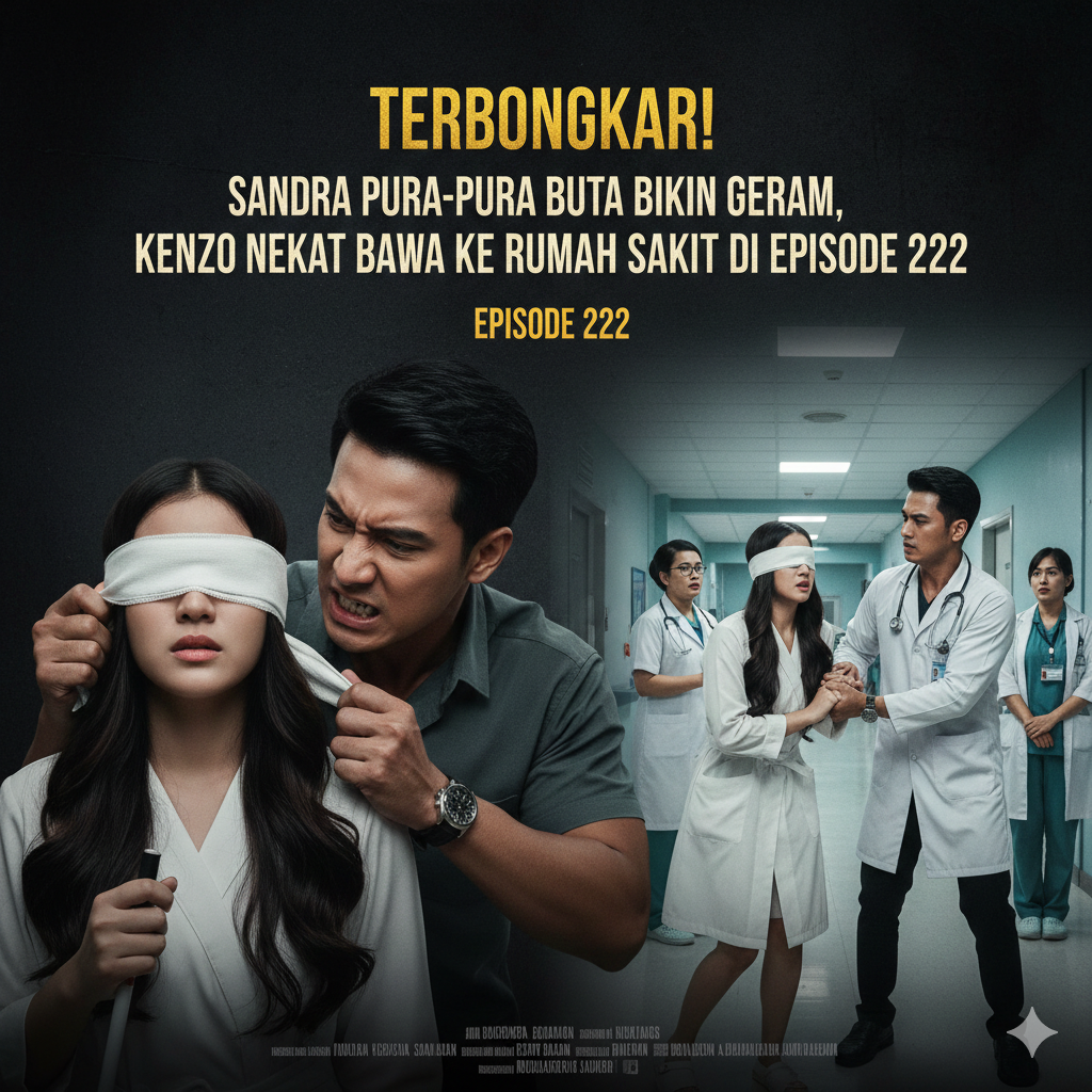 Buatkan saya gambar yang mb nya sangat kecil sesuai judul tsb Terbongkar! Sandra Pura-Pura Buta Bikin Geram, Kenzo Nekat Bawa ke Rumah Sakit di Episode 222