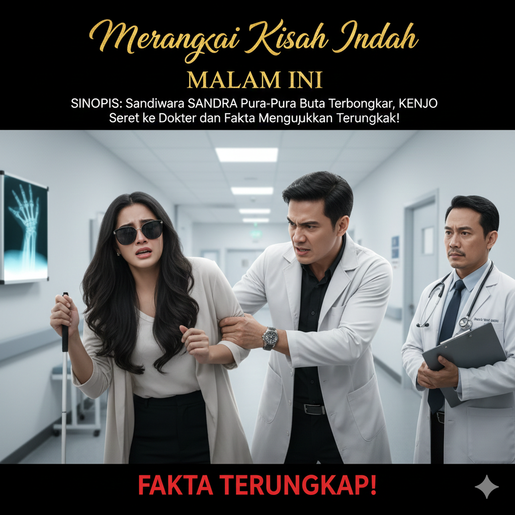 Sinopsis Merangkai Kisah Indah Malam Ini: Sandiwara Sandra Pura-Pura Buta Terbongkar, Kenjo Seret ke Dokter dan Fakta Mengejutkan Terungkap!