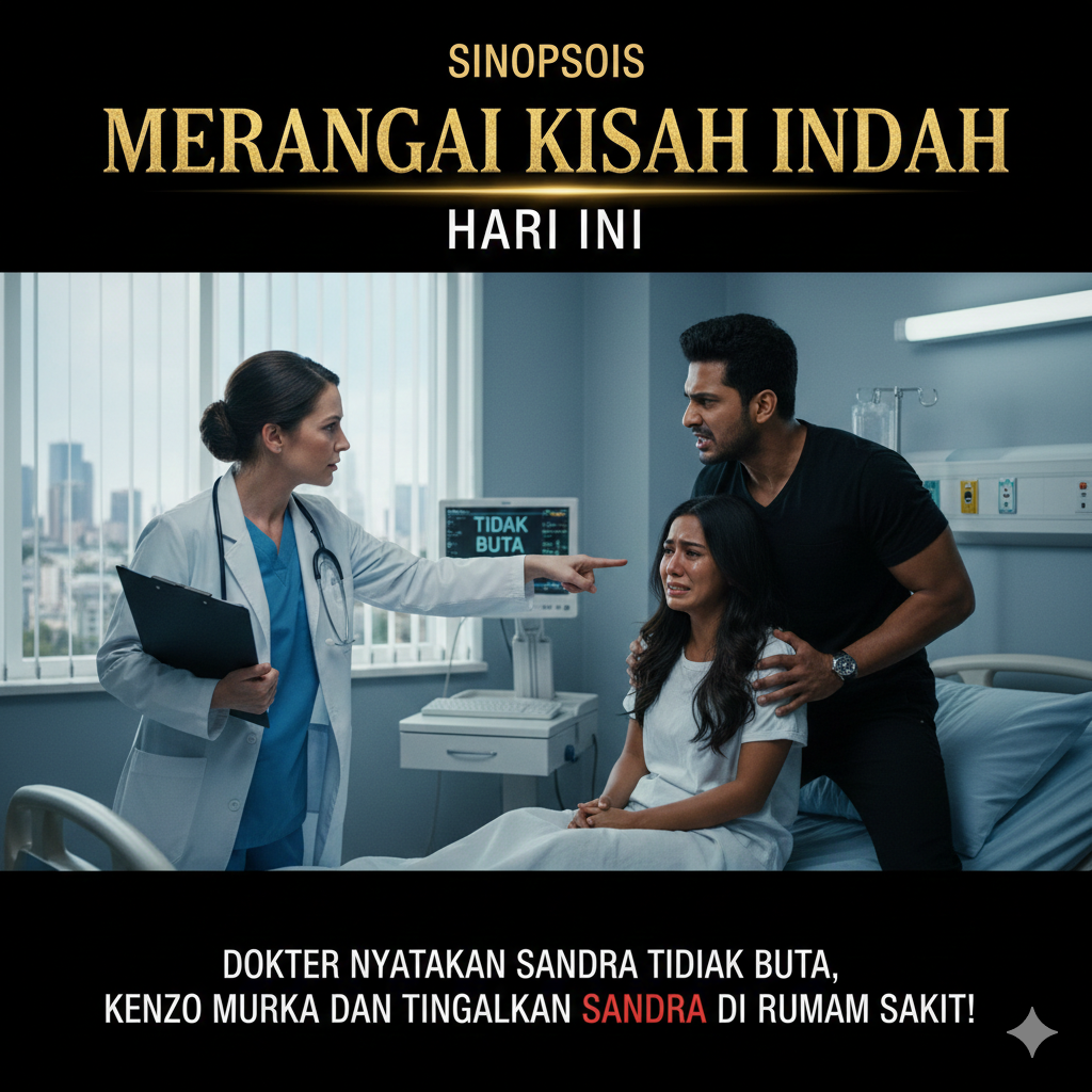 Sinopsis Merangkai Kisah Indah Hari Ini: Dokter Nyatakan Sandra Tidak Buta, Kenzo Murka dan Tinggalkan Sandra di Rumah Sakit!