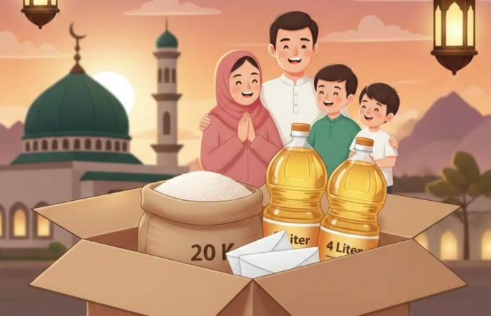 Bantuan sosial Ramadan cair 4 jenis sekaligus, termasuk beras 20 kg dan minyak 4 liter. Cek status KPM Anda sekarang!