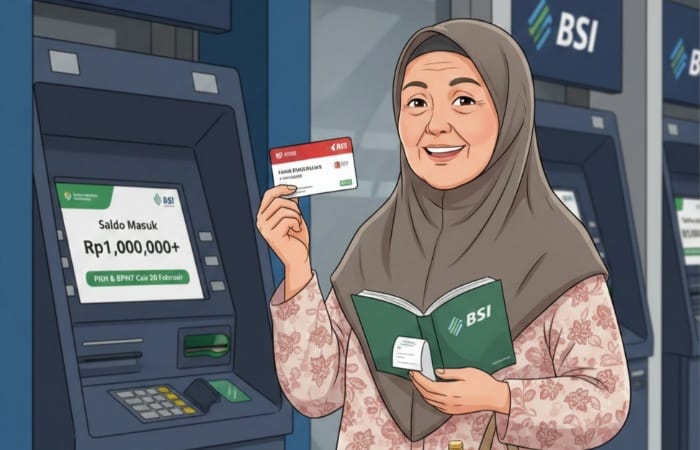 KKS cair double 20 Februari! PKH dan BPNT masuk sekaligus di Bank BSI. Cek saldo KKS Anda sekarang.