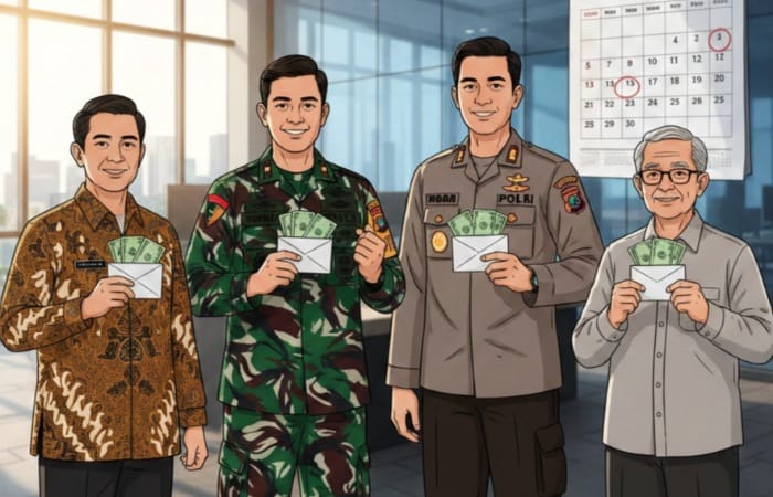 THR ASN 2026 cair awal Maret, anggaran Rp55 triliun untuk PNS, TNI, Polri, dan pensiunan jelang Idul Fitri 2026.