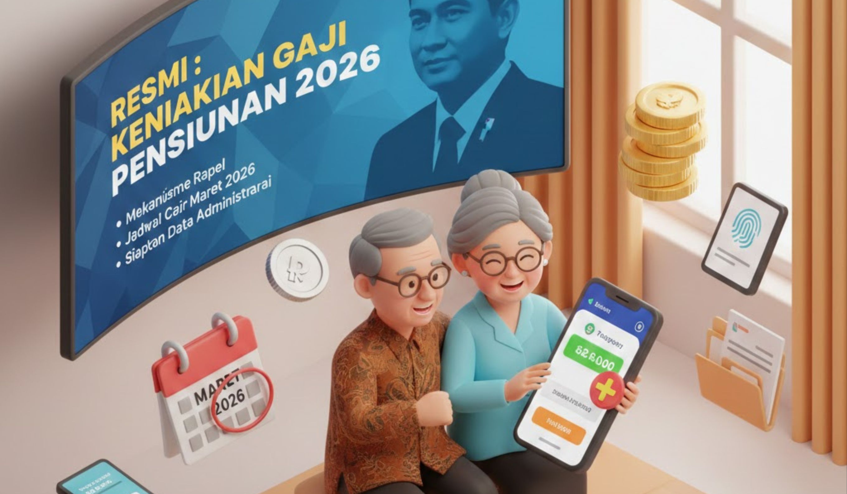 Kenaikan gaji pensiunan 2026 resmi diumumkan Presiden Prabowo, simak mekanisme rapel, jadwal cair, dan persiapan data administrasi.