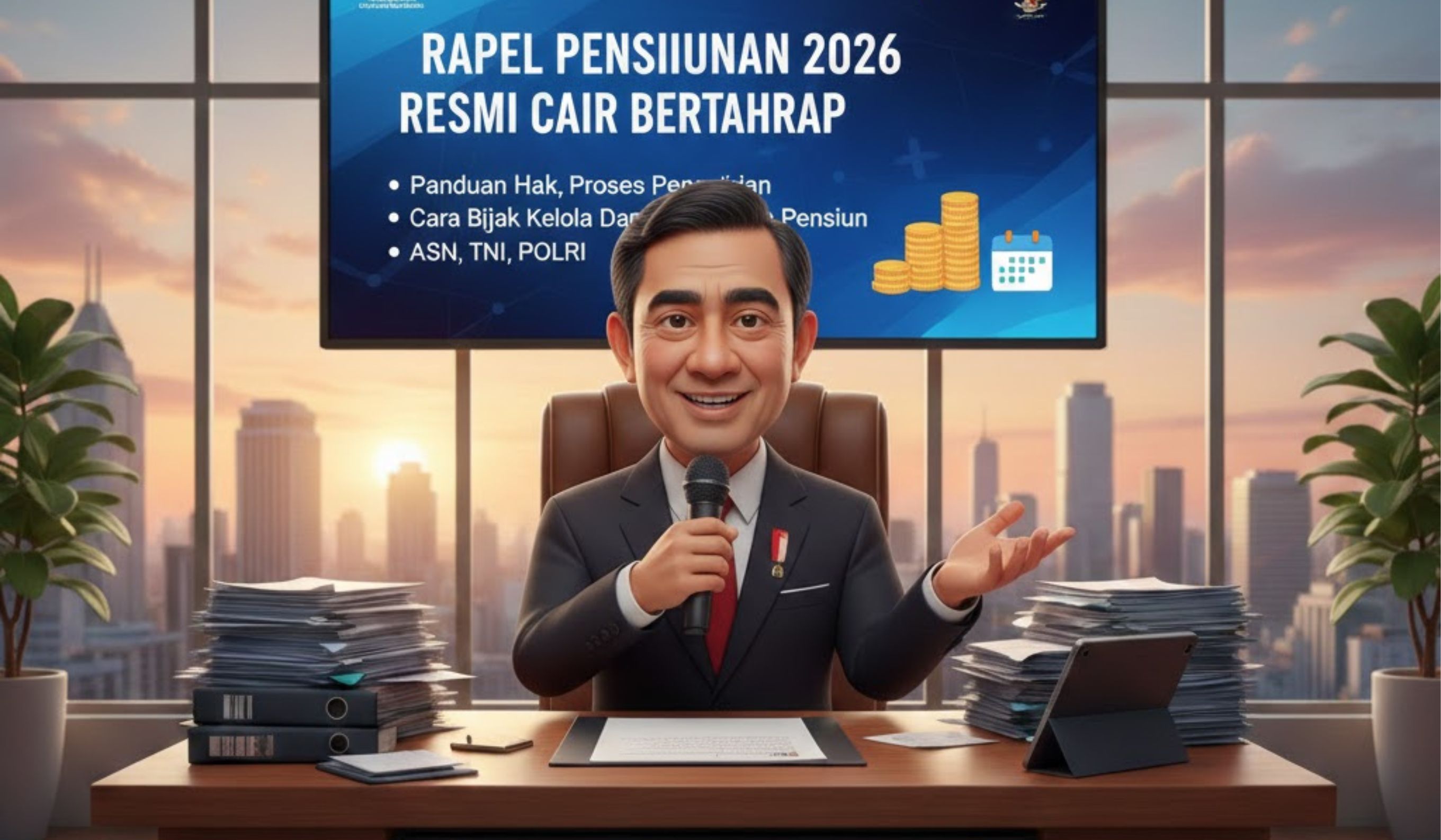 Rapel pensiunan 2026 resmi cair bertahap. Panduan hak, proses pencairan, dan cara bijak kelola dana pensiun untuk ASN, TNI, Polri.