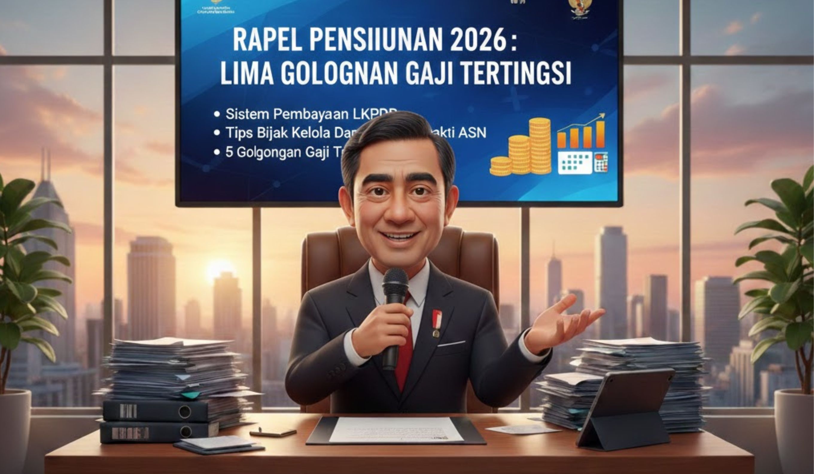 Rapel pensiunan 2026: Lima golongan gaji tertinggi, sistem pembayaran LKPDP, dan tips bijak kelola dana purnabakti ASN.