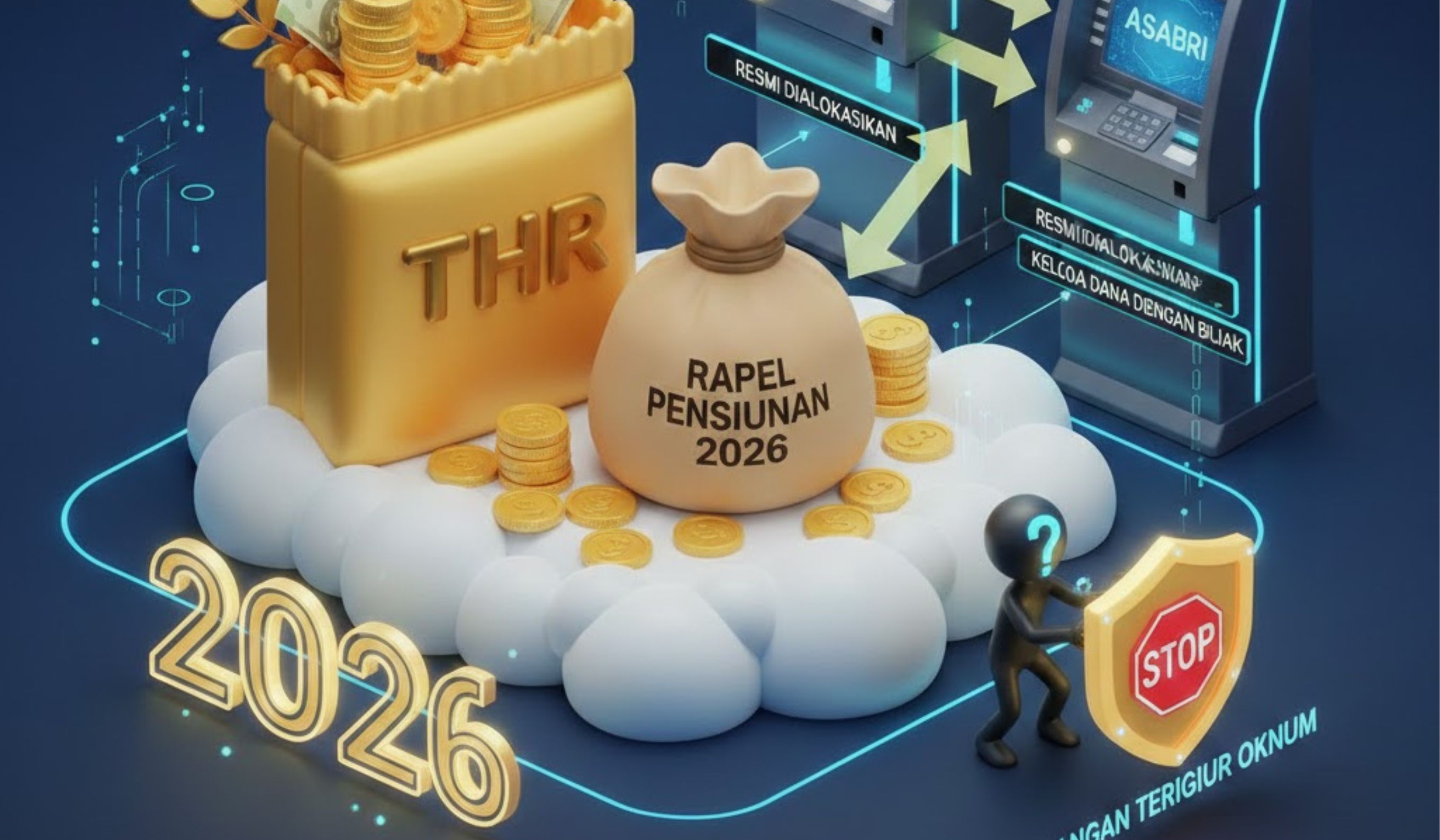THR dan rapel pensiunan 2026 resmi dialokasikan, pencairan bertahap melalui Taspen &amp; Asabri. Jangan tergiur oknum, kelola dana dengan bijak.