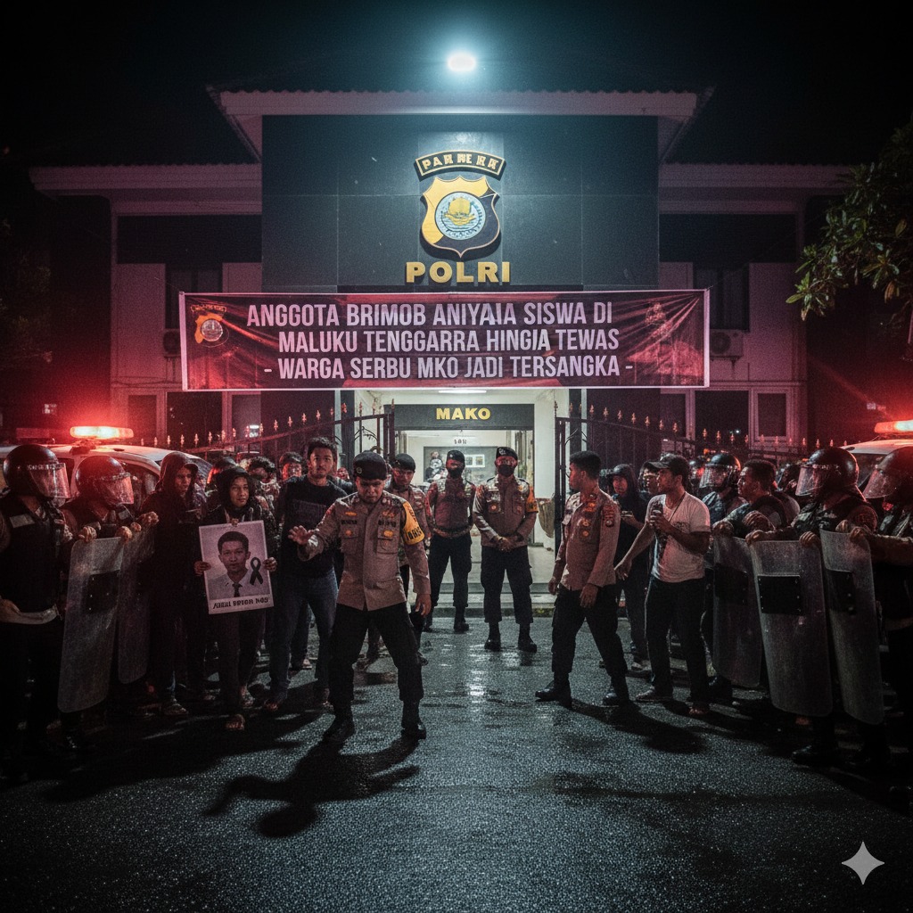 Anggota Brimob Aniaya Siswa di Maluku Tenggara hingga Tewas, Warga Serbu Mako, Bripda MS Jadi Tersangka