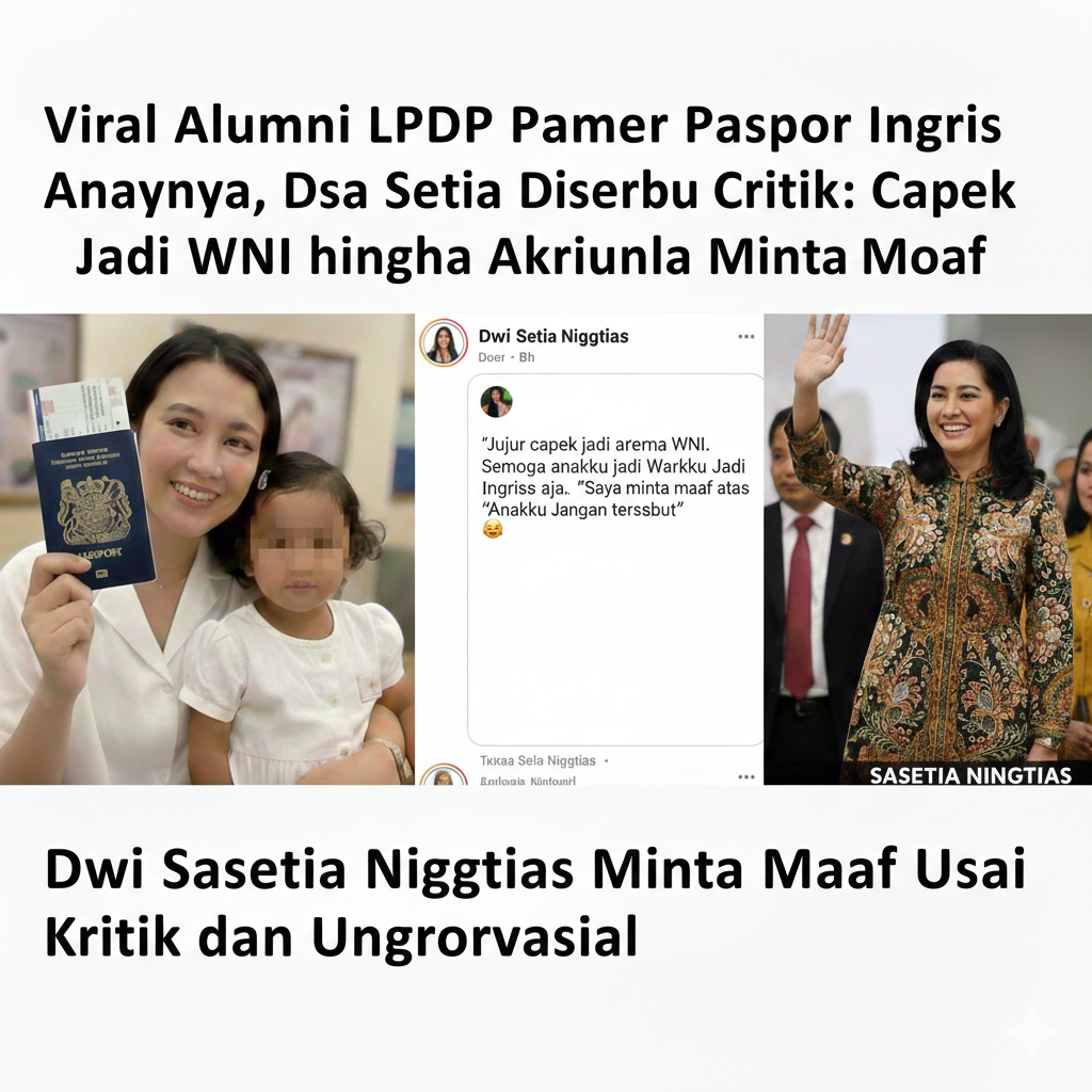 Viral Alumni LPDP Pamer Paspor Inggris Anaknya, Dwi Sasetianing Tias Diserbu Kritik: Ngaku Capek Jadi WNI hingga Akhirnya Minta Maaf