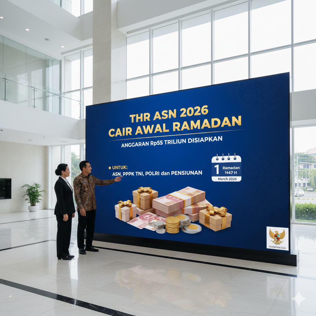 THR 2026 Cair Awal Ramadan, Anggaran Rp55 Triliun Disiapkan untuk ASN, TNI, Polri dan Pensiunan