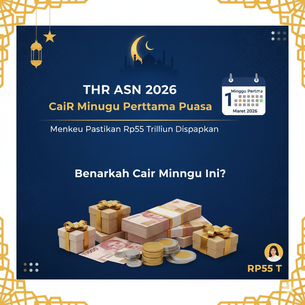 THR ASN 2026 Cair Minggu Pertama Puasa, Menkeu Pastikan Rp55 Triliun Disiapkan, Benarkah Cair Minggu Ini?