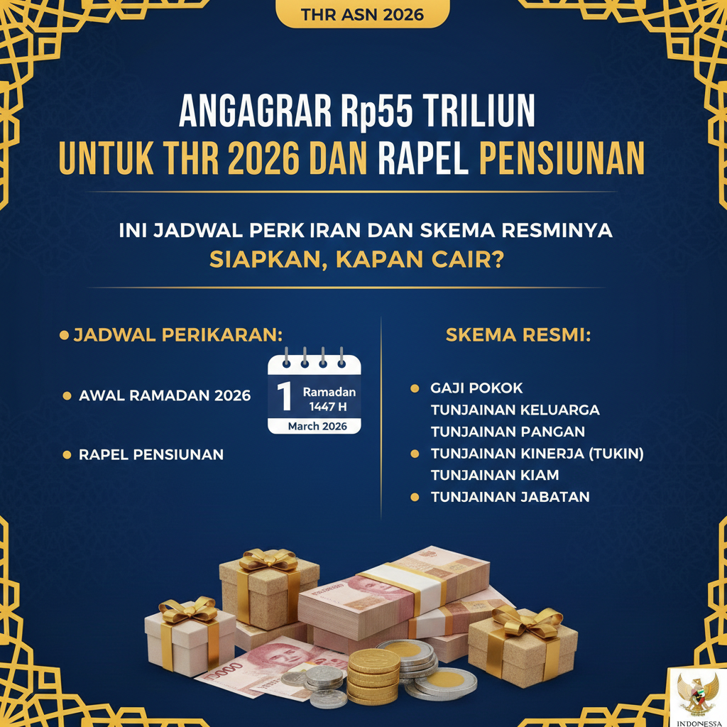 Anggaran Rp55 Triliun untuk THR 2026 dan Rapel Pensiunan Disiapkan, Kapan Cair? Ini Jadwal Perkiraan dan Skema Resminya