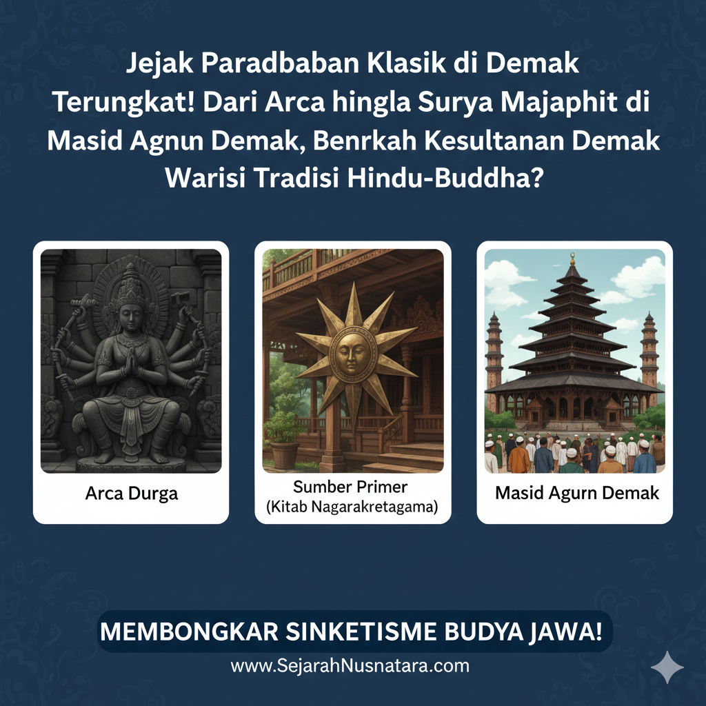 Jejak Peradaban Klasik di Demak Terungkap! Dari Arca Durga hingga Surya Majapahit di Masjid Agung Demak, Benarkah Kesultanan Demak Warisi Tradisi Hindu-Buddha?