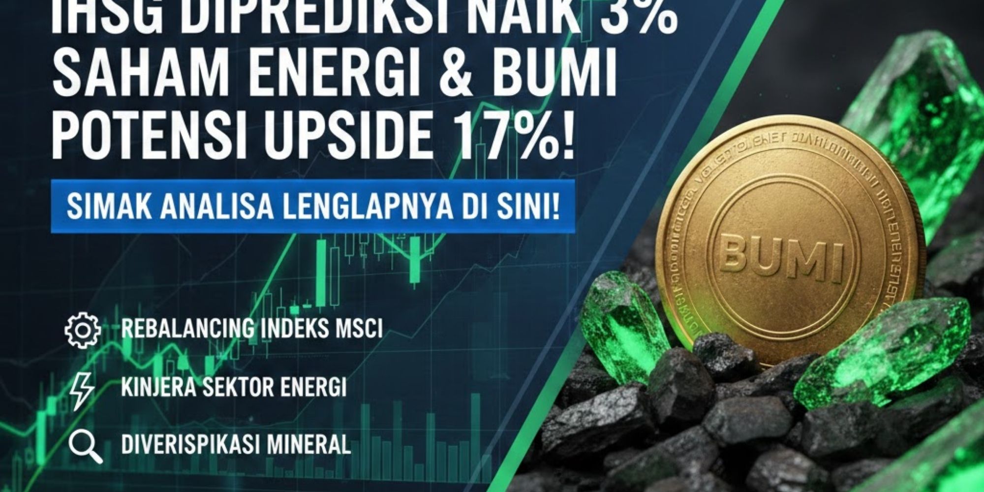 IHSG diprediksi naik 3 persen, saham energi hingga BUMI punya potensi upside 17 persen. Simak analisa lengkapnya di sini!