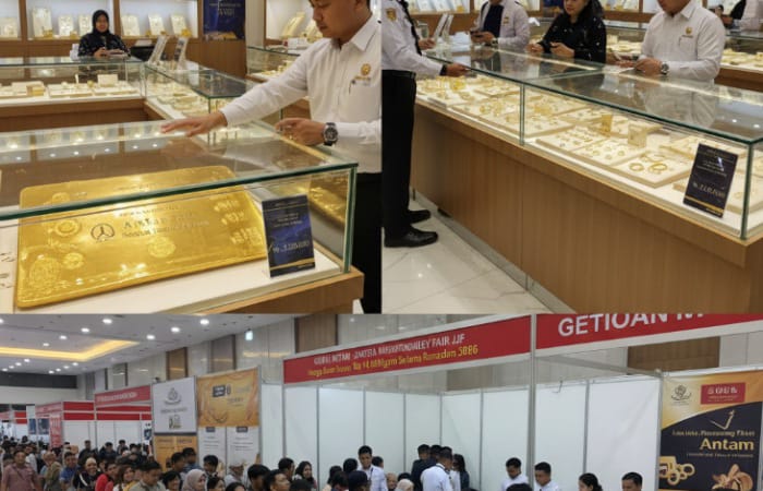 Harga emas turun Rp14.000 per gram memicu lonjakan pembelian di JCC Jakarta. Investor dan masyarakat berburu emas Antam di momen Ramadan.