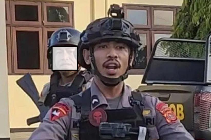 Anggota Brimob Polda Maluku Bripda Masias Siahaya yang menganiaya siswa di Tual hingga tewas. (Sumber: X)