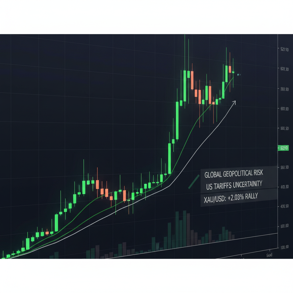Harga emas XAU USD melonjak lebih dari 2 persen hingga tembus 5.210 per troy ons, dipicu kebijakan tarif AS dan ketegangan geopolitik Timur Tengah.