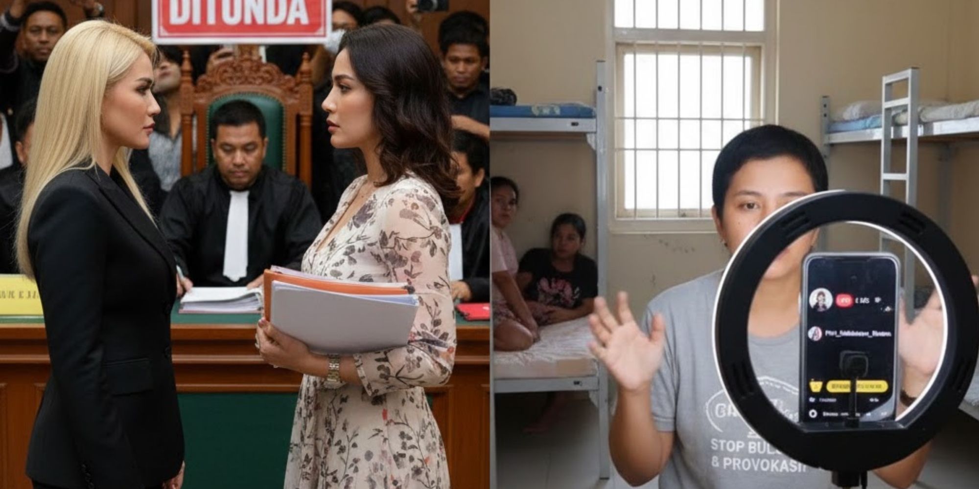 Viral keranjang kuning dan live TikTok di Rutan Pondok Bambu, Fitri Salhuteru minta stop bullying dan provokasi.  