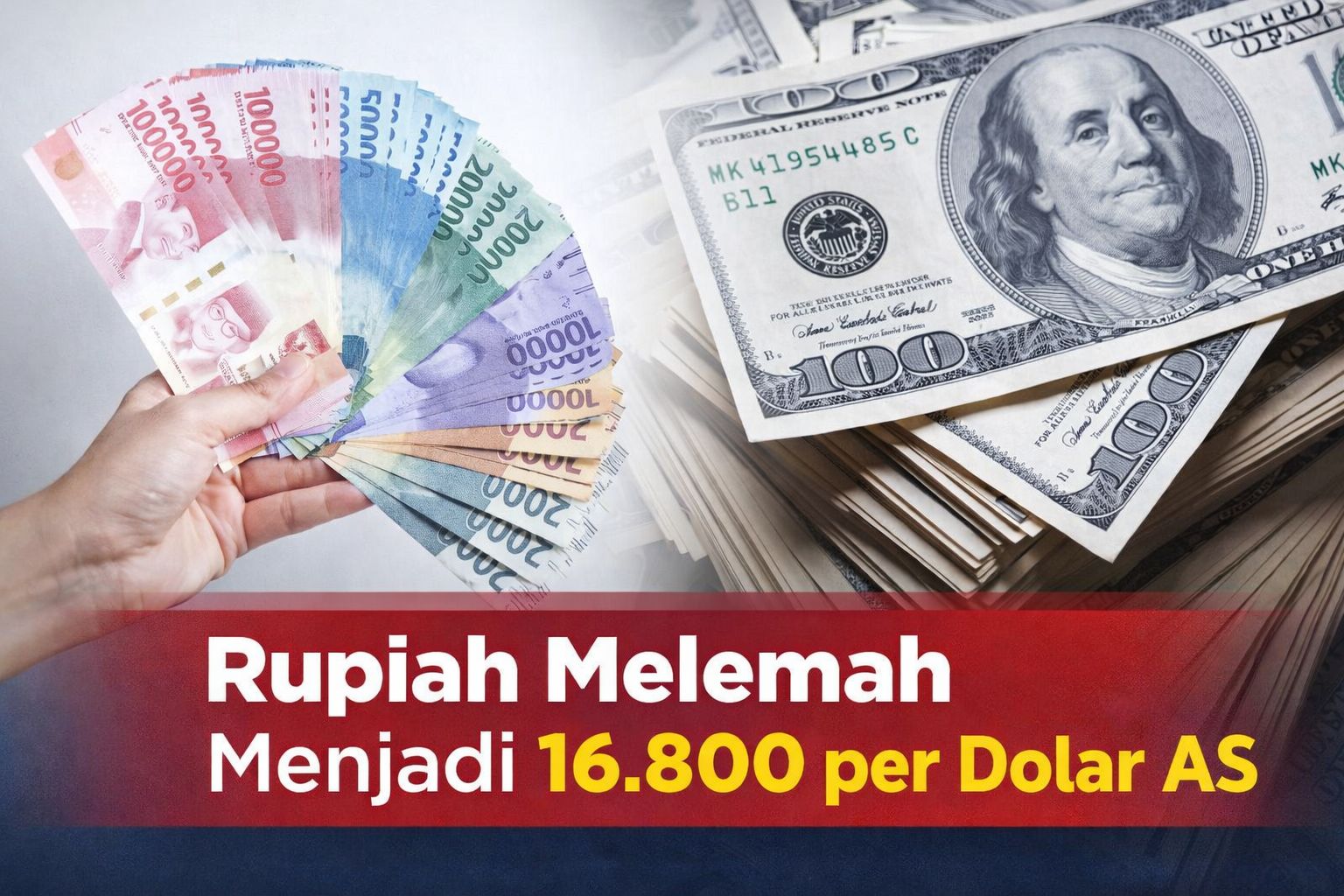 Rupiah melemah ke Rp16.828 per dolar AS, harga emas dan batu bara turun, saham MDKA menguat di tengah sentimen global.