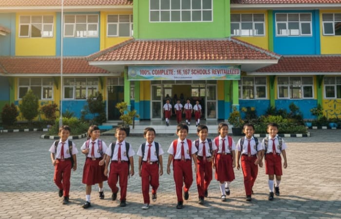 Revitalisasi satuan pendidikan Rp16,9 triliun tuntas 100 persen, 16.167 sekolah direnovasi demi SDM unggul Indonesia.