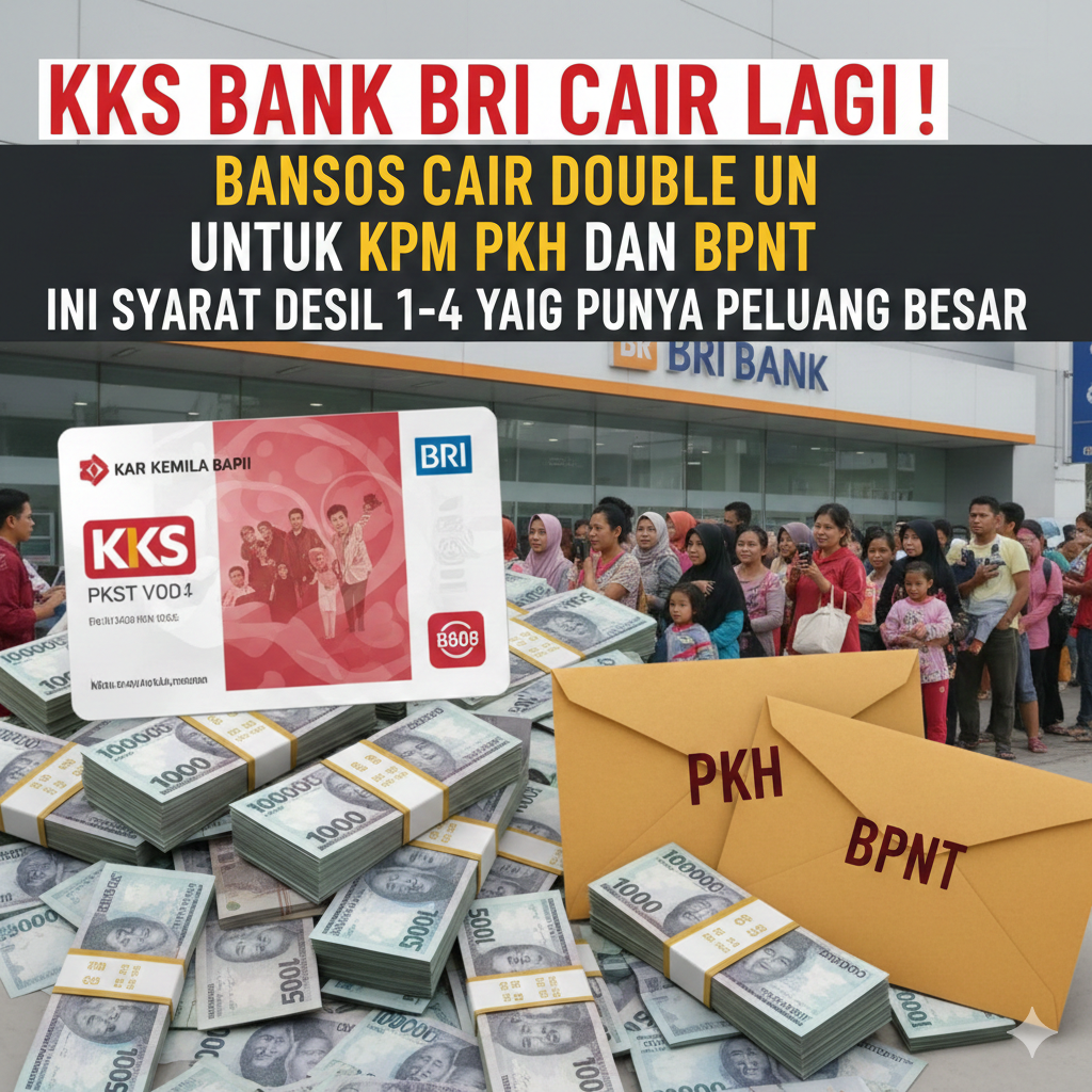 KKS Bank BRI Cair Lagi! Bansos Cair Double untuk KPM PKH dan BPNT, Ini Syarat Desil 1&ndash;4 yang Punya Peluang Besar